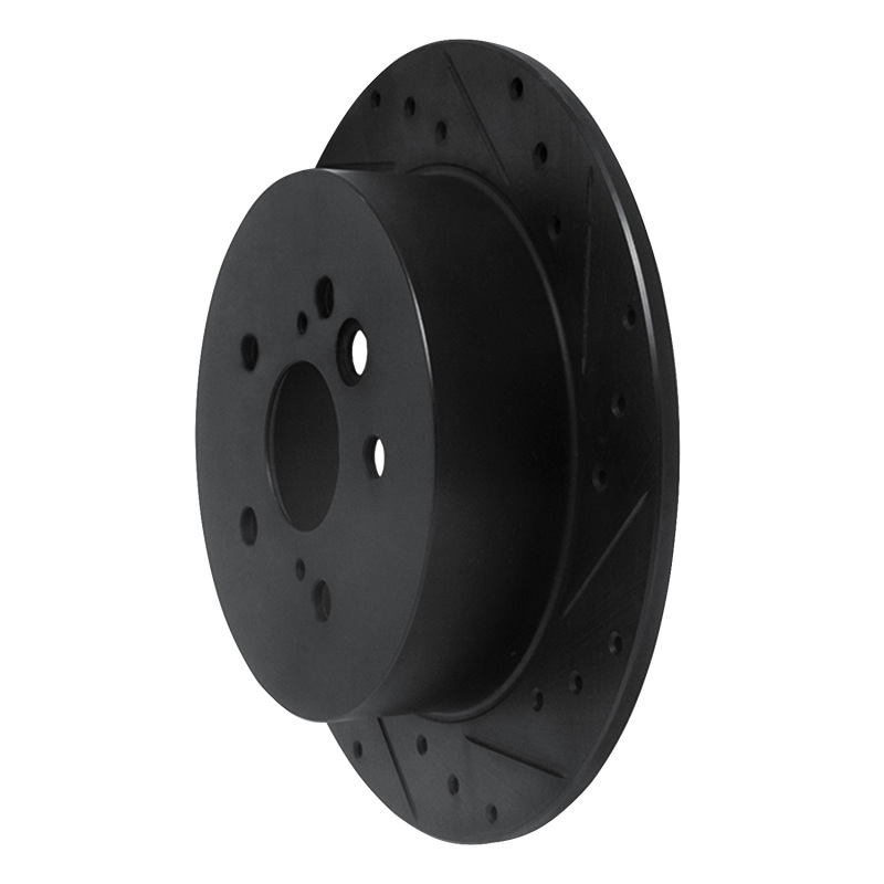 Toyota RAV4 Brake Rotor (1) - Rear Right - R1 Concepts - Drilled & Slotted - Black - `04-`05